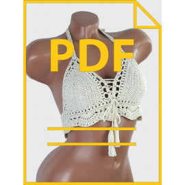 Pattern Only PDF - Crochet Bikini Top "Tassel Drops Crochet: Whimsical Knots" 