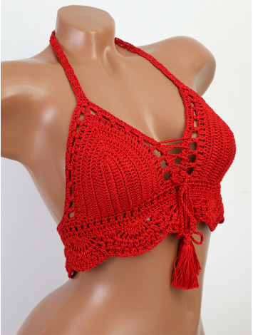 Майстер клас PDF - Топ В'язаний Гачком "Tassel Drops Crochet: Whimsical Knots"