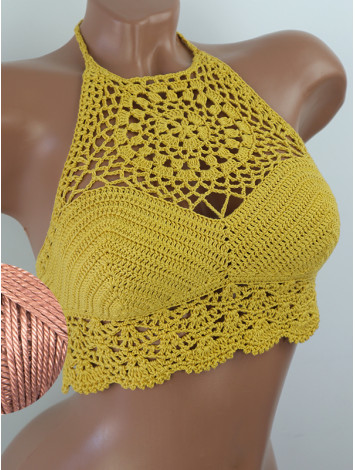 The Solar Halo Neckline: Sunburst Circle - Топ В'язаний Гачком