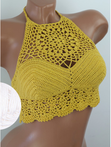 The Solar Halo Neckline: Sunburst Circle - Топ В'язаний Гачком