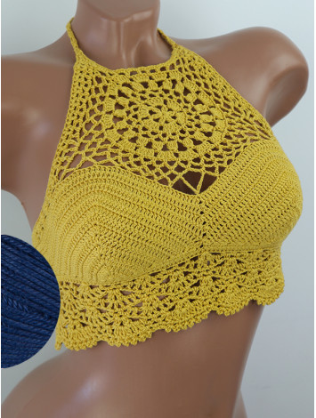 The Solar Halo Neckline: Sunburst Circle - Топ В'язаний Гачком