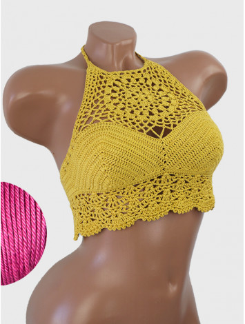 The Solar Halo Neckline: Sunburst Circle - Топ В'язаний Гачком