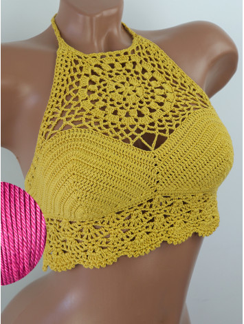 The Solar Halo Neckline: Sunburst Circle - Топ В'язаний Гачком