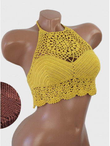 The Solar Halo Neckline: Sunburst Circle - Топ В'язаний Гачком