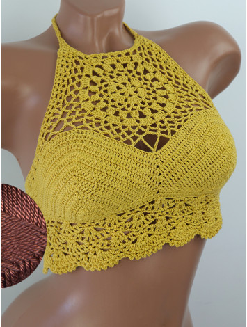 The Solar Halo Neckline: Sunburst Circle - Топ В'язаний Гачком