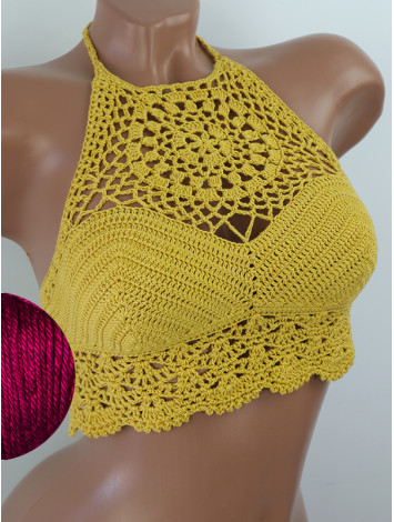 The Solar Halo Neckline: Sunburst Circle - Топ В'язаний Гачком