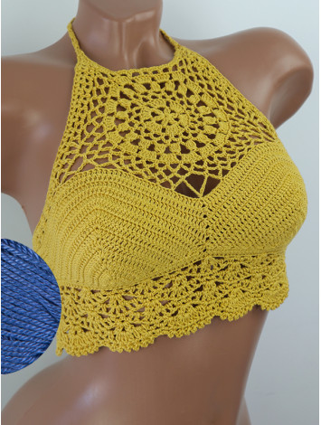 The Solar Halo Neckline: Sunburst Circle - Топ В'язаний Гачком