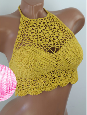 The Solar Halo Neckline: Sunburst Circle - Топ В'язаний Гачком