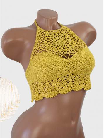 The Solar Halo Neckline: Sunburst Circle - Топ В'язаний Гачком