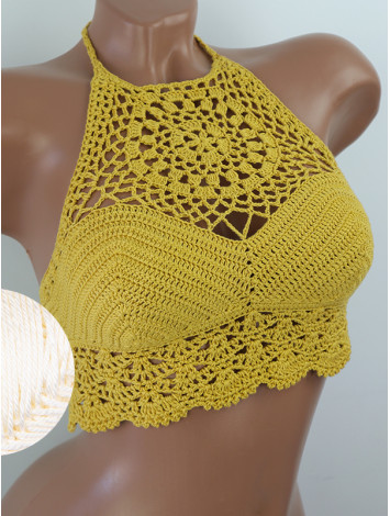 The Solar Halo Neckline: Sunburst Circle - Топ В'язаний Гачком