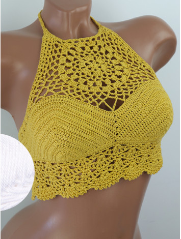 The Solar Halo Neckline: Sunburst Circle - Топ В'язаний Гачком