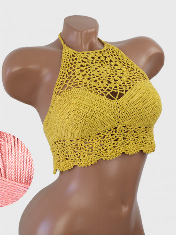 The Solar Halo Neckline: Sunburst Circle - Топ В'язаний Гачком