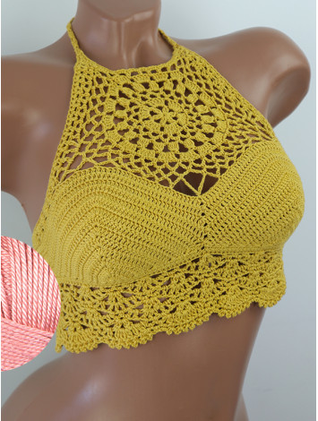 The Solar Halo Neckline: Sunburst Circle - Топ В'язаний Гачком