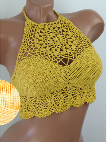 The Solar Halo Neckline: Sunburst Circle - Топ В'язаний Гачком