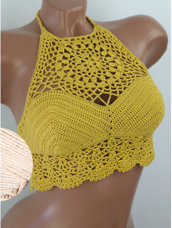 The Solar Halo Neckline: Sunburst Circle - Топ В'язаний Гачком