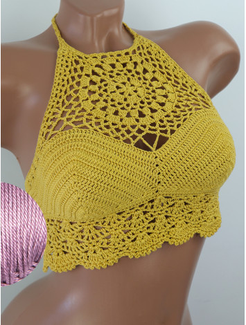 The Solar Halo Neckline: Sunburst Circle - Топ В'язаний Гачком