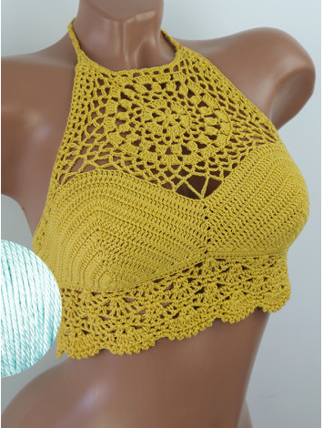 The Solar Halo Neckline: Sunburst Circle - Топ В'язаний Гачком