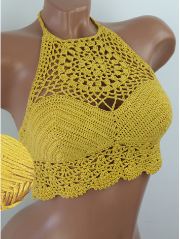 The Solar Halo Neckline: Sunburst Circle - Топ В'язаний Гачком