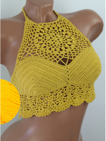 The Solar Halo Neckline: Sunburst Circle - Топ В'язаний Гачком