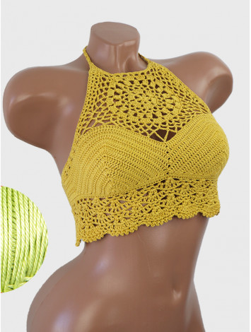 The Solar Halo Neckline: Sunburst Circle - Топ В'язаний Гачком