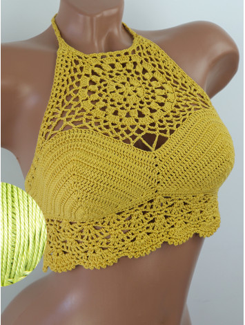 The Solar Halo Neckline: Sunburst Circle - Топ В'язаний Гачком