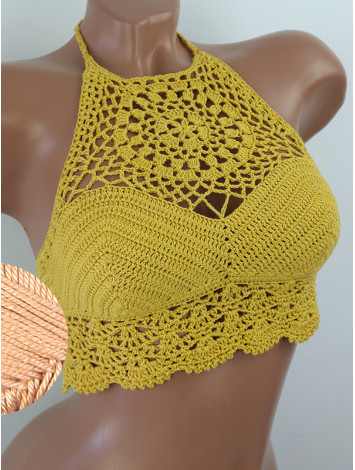 The Solar Halo Neckline: Sunburst Circle - Топ В'язаний Гачком