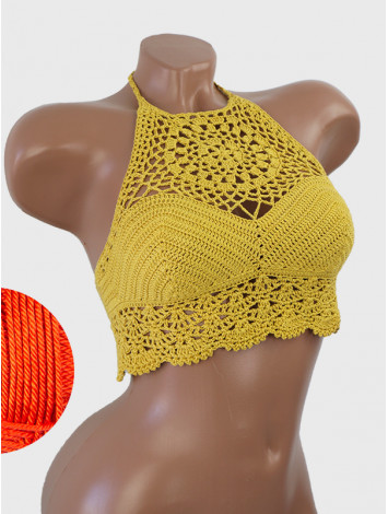 The Solar Halo Neckline: Sunburst Circle - Топ В'язаний Гачком