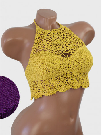 The Solar Halo Neckline: Sunburst Circle - Топ В'язаний Гачком