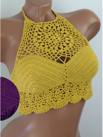 The Solar Halo Neckline: Sunburst Circle - Топ В'язаний Гачком