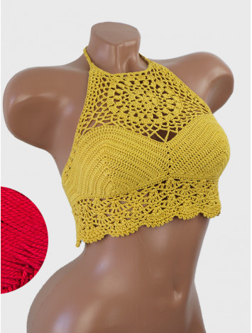 The Solar Halo Neckline: Sunburst Circle - Топ В'язаний Гачком