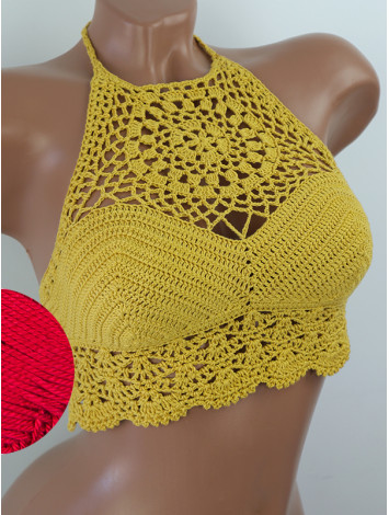 The Solar Halo Neckline: Sunburst Circle - Топ В'язаний Гачком