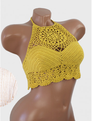 The Solar Halo Neckline: Sunburst Circle - Топ В'язаний Гачком