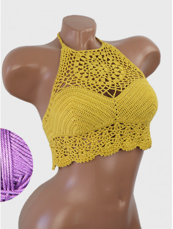 The Solar Halo Neckline: Sunburst Circle - Топ В'язаний Гачком