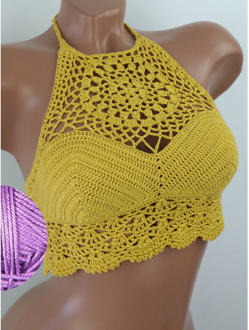 The Solar Halo Neckline: Sunburst Circle - Топ В'язаний Гачком