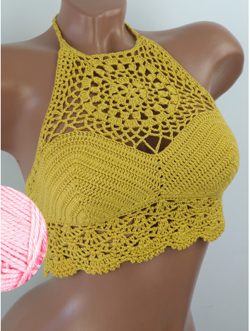 The Solar Halo Neckline: Sunburst Circle - Топ В'язаний Гачком