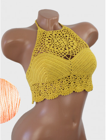 The Solar Halo Neckline: Sunburst Circle - Топ В'язаний Гачком