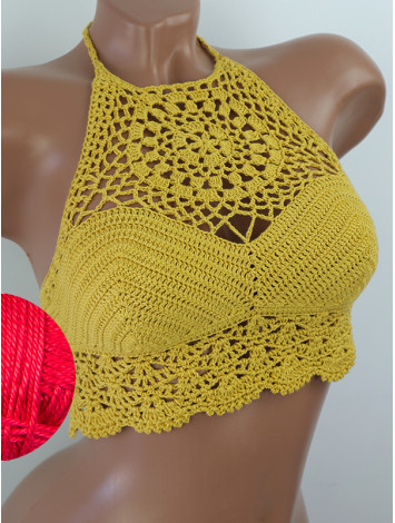 The Solar Halo Neckline: Sunburst Circle - Топ В'язаний Гачком