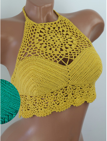 The Solar Halo Neckline: Sunburst Circle - Топ В'язаний Гачком