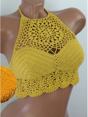 The Solar Halo Neckline: Sunburst Circle - Топ В'язаний Гачком