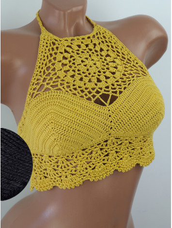 The Solar Halo Neckline: Sunburst Circle - Топ В'язаний Гачком