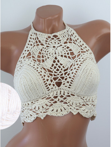 Tropical Lace: Leafy Pineapple Bloom - Топ В'язаний Гачком