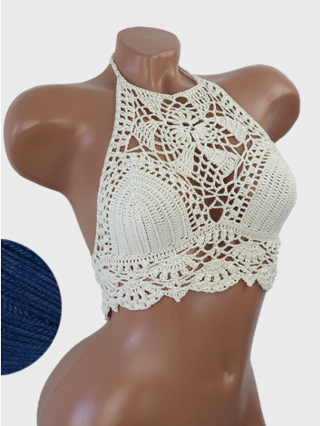 Tropical Lace: Leafy Pineapple Bloom - Топ В'язаний Гачком