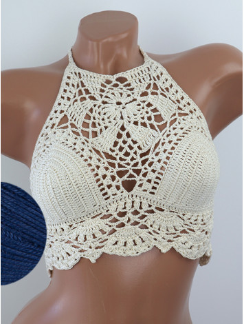 Tropical Lace: Leafy Pineapple Bloom - Топ В'язаний Гачком