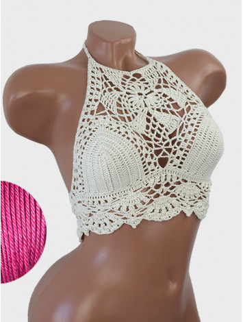 Tropical Lace: Leafy Pineapple Bloom - Топ В'язаний Гачком