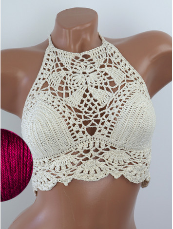 Tropical Lace: Leafy Pineapple Bloom - Топ В'язаний Гачком