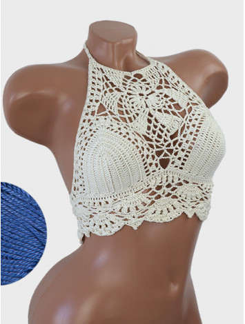 Tropical Lace: Leafy Pineapple Bloom - Топ В'язаний Гачком