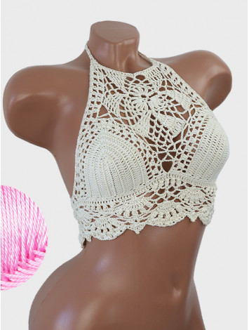 Tropical Lace: Leafy Pineapple Bloom - Топ В'язаний Гачком