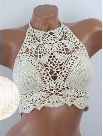 Tropical Lace: Leafy Pineapple Bloom - Топ В'язаний Гачком