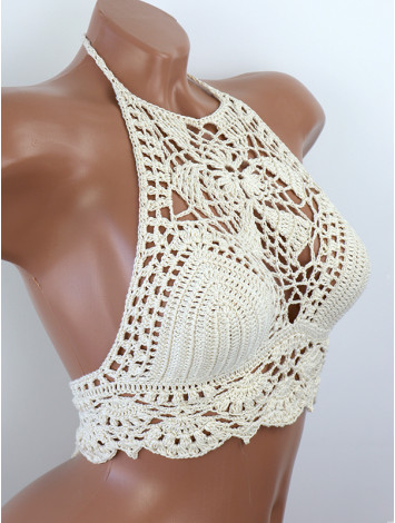 Tropical Lace: Leafy Pineapple Bloom - Топ В'язаний Гачком