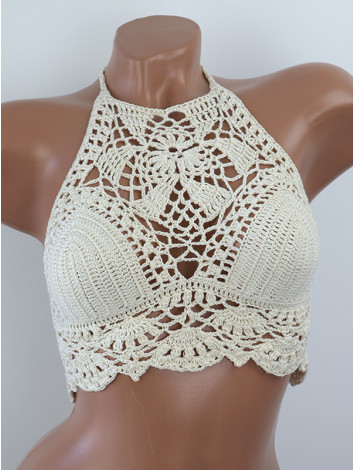 Tropical Lace: Leafy Pineapple Bloom - Топ В'язаний Гачком